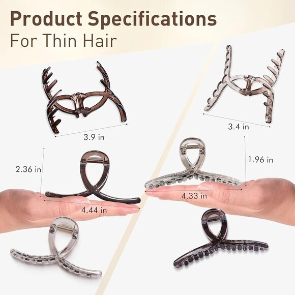 Hair Clips Set Women Medium Claw Hair Clips Non-Slip Strong Hold Casual main image 6